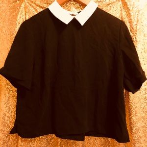 Wednesday Adams collared crop top